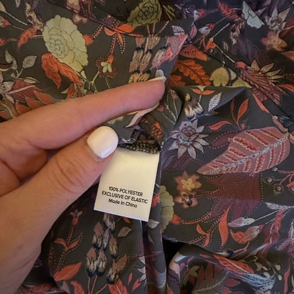 Evereve Floral Blouse - Brown and Green - Picture 3 of 4